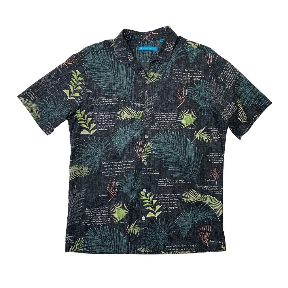 Tori Richard Shirt Mens M Medium Botanical Aloha Hawaiian Camp Short Sleeve
